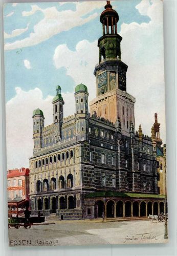 Posen Poznan Foto AK Rathaus sign. Tischer,G.