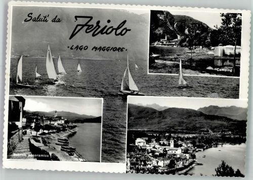 28040 Feriolo 1965 Foto AK Lago Maggiore Camping Segelboote Marke Postbus 328 Holland