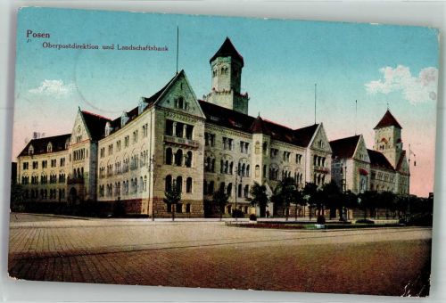 Posen Poznan 1915 Foto AK Postamt Landschaftsbank Feldpost WK I
