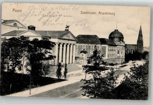 Posen Poznan 1914 Foto AK Stadttheater Ansiedelung