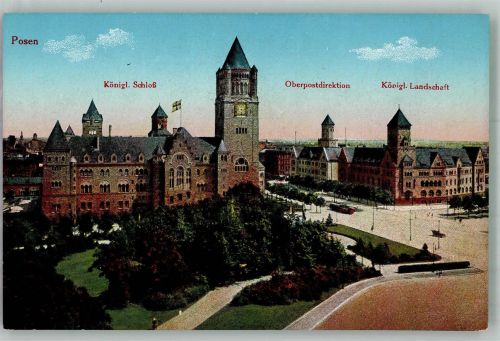 Posen Poznan Foto AK kgl. Schloss Postamt Königl. Landschaft