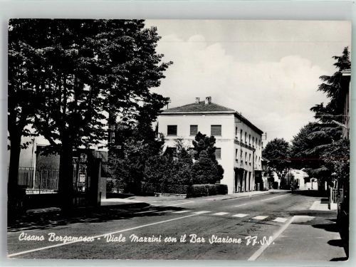24034 Cisano Bergamasco 1968 Foto AK Viale Mazzini Gasthaus Bahnhof