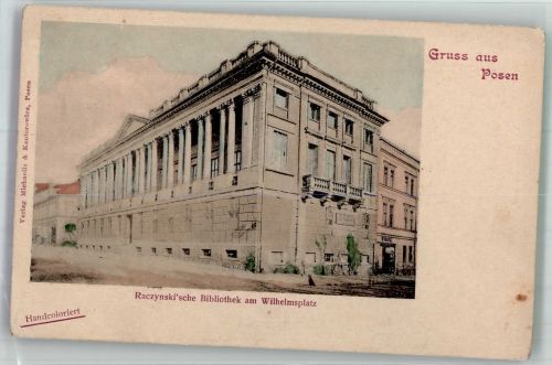 Posen Poznan Foto AK Wilhelmplatz Bibliothek Raczynski