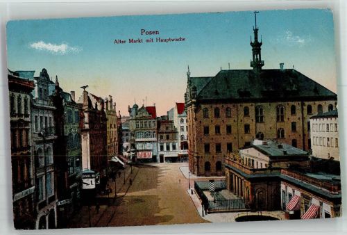 Posen Poznan 1916 Foto AK Hauptwache Alter Markt Feldpost WK I