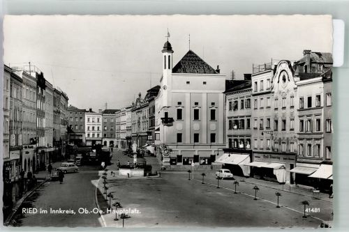 4910 Ried im Innkreis Foto AK Auto Geschäft Hauptplatz