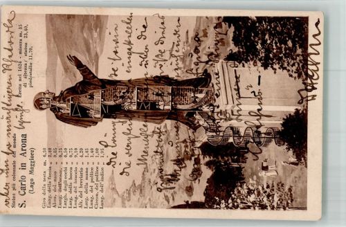 28041 Arona 1926 Foto AK Denkmal S. Carlo