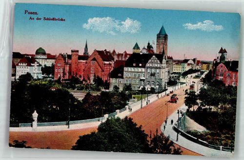 Posen Poznan Foto AK Schloss- Brücke