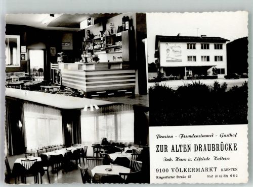 9100 Völkermarkt Foto AK Pension Gasthaus Zur alten Draubrücke