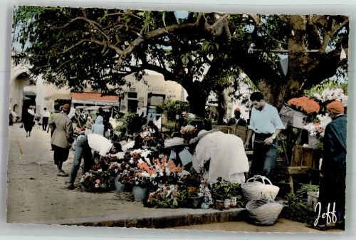 Tanger Tangiers Foto AK Marktszene Blumenmarkt