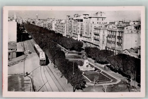 Tunis Foto AK Denkmal Eisenbahn Avenue Jules- Ferry