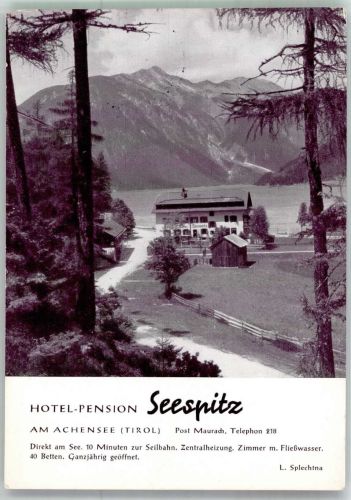6212 Maurach Foto AK Hotel Pension Seespitz Achensee