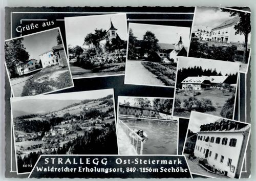 8192 Strallegg Foto AK Kirche Schwimmbad Hotel