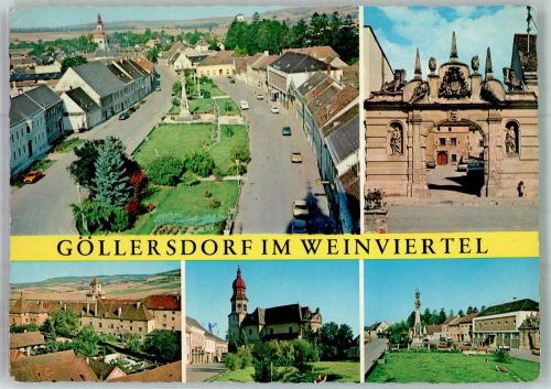 2013 Göllersdorf 1985 Foto AK Schloss Schönborn Kirche Denkmal Säule
