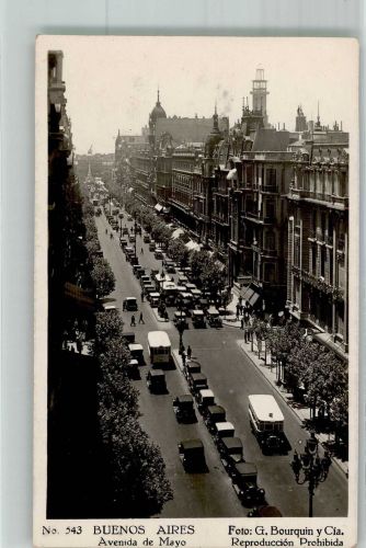 Buenos Aires 1917 Foto AK Auto Omnibus Avenido de Mayo