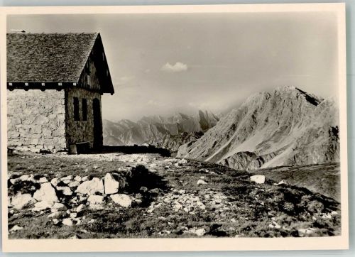 87561 W8980 Oberstdorf Foto AK Gasthaus Fiderer Pass Hütte