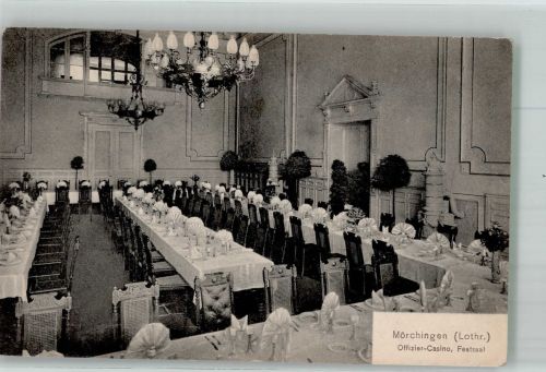 57340 Morhange Mörchingen Foto AK Feldpost WK I kaiserl. Garnisionslazarett Offizierskasino Festsaal