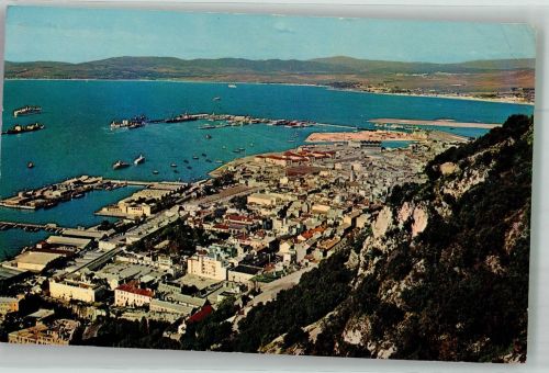 Gibraltar 1967 Foto AK Hafen und Stadtansicht