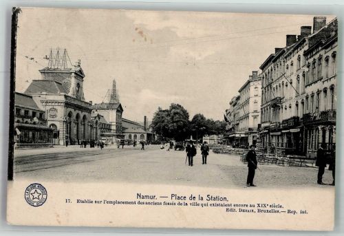 Namur Namen 1915 Foto AK Bahnhof Place de la Station