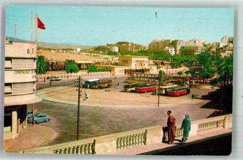Tanger Tangiers 1964 Foto AK Omnibus VW Käfer Spanish Avenue Bahnhof