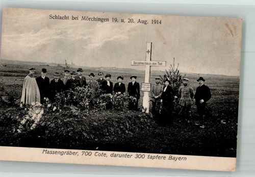 57340 Morhange Mörchingen 1915 Foto AK Feldpost WK I Massengräber Denkmal 1914 Schlacht bei Mörchingen