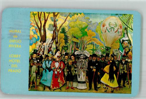 Mexiko City 1973 Foto AK Hotel del Prado Lobby Mural de Diego Rivera