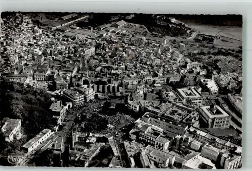 Tanger Tangiers Foto AK Fliegeraufnahme Hafen Garden s of the Mandoubia Socco Place