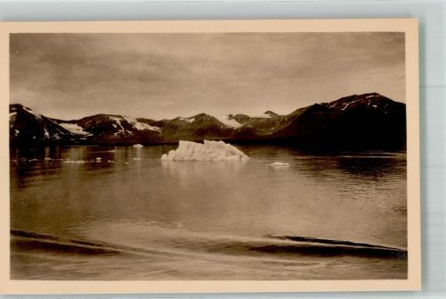 Svalbard Spitzbergen 1912 Foto AK Eisberg in der Crossbay Norddeutscher Lloyd Bremen