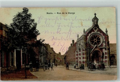80190 Nesle Foto AK Feldpost WK I Nr. 39 Rue de la Vierge