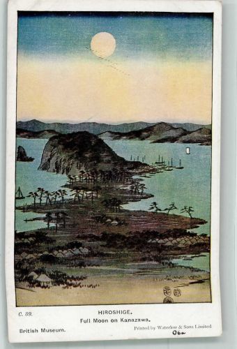 Tokyo Tokio Mondschein Kanazawa Motiv Japan Lithographie / Künstlerkarte