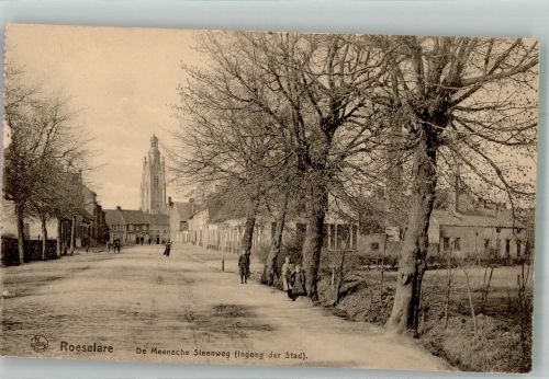 Roulers Roeselare 1918 Foto AK De Meensche Steenweg