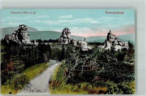 Brückenberg Karpacz Gorny Foto AK Riesengebirge Dreisteine