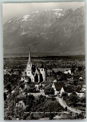 6830 Rankweil Foto AK Kirche Schweizer Berge