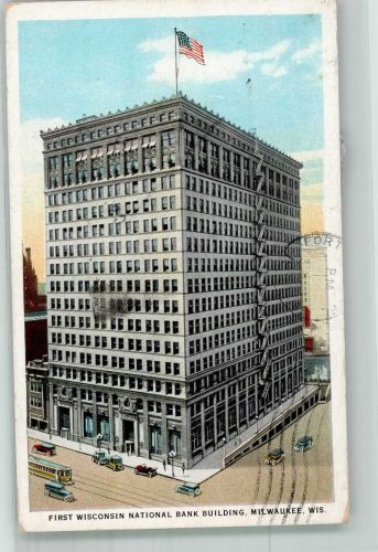 Milwaukee 1930 Foto AK First Wisconsin Natial Bank Luftpost