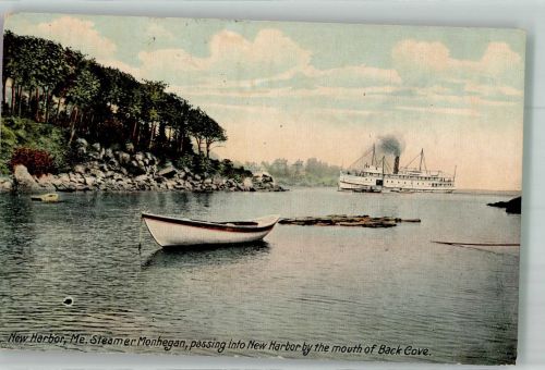 Portland 1911 Foto AK Dampfer Monhegan New Harbor Back Cove