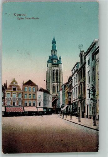 Courtrai Kortrijk Foto AK Kirche Saint-Martin Feldpost WK I 30.Inf.Div.