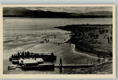 Ottmachau Otmuchów Foto AK Stausee Ottmachau Schwimmbad