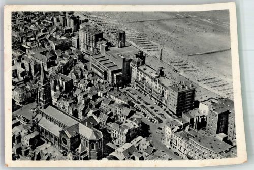 Blankenberghe Blankenberge 1957 Foto AK Fliegeraufnahme Strand Casino Kirche St. rochus