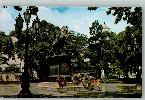 Caracas 1975 Foto AK Denkmal Simon Bolivar Luftpost