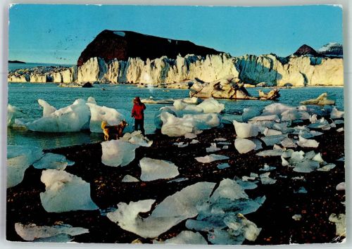 Svalbard Spitzbergen 1995 Foto AK Königsgletscher Mitternachtssonne