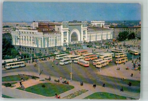 Novosibirsk Foto AK Nowosibirsk Omnibus Bahnhof Schelsnodorschovo