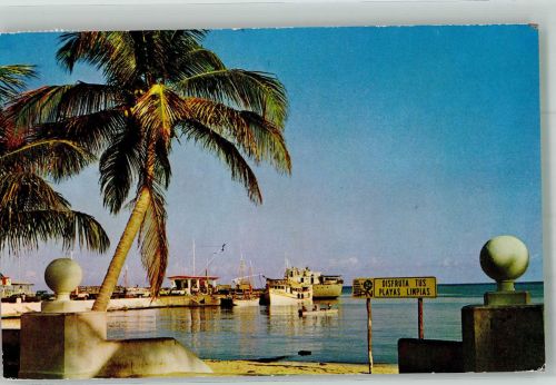 Cancun 1976 Foto AK Hafen Main Dock Cozumel Quintana Roo