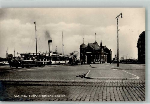 Malmö Foto AK Hafen Dampfer Tullvisitationslokalen