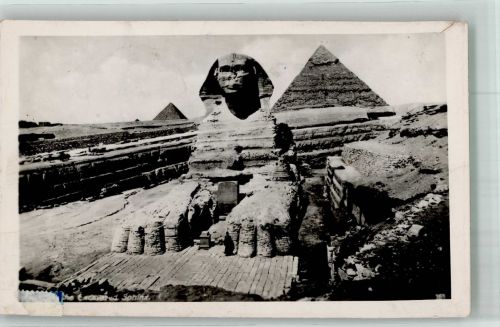 Kairo Cairo Foto AK Denkmal Sphinx Pyramiden