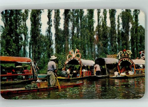 Xochimilco 1976 Foto AK Tracht Boote Typical flower-decked boats