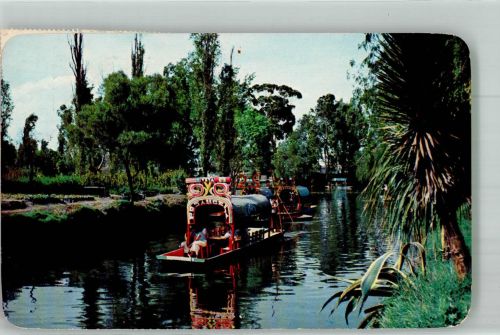 Mexiko City 1985 Foto AK Boot auf dem Kanal Xochimilco