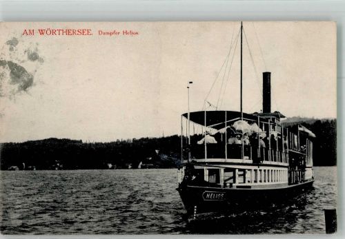 9020 Klagenfurt 01.Bez.:Innere Stadt Foto AK Dampfer Helios Wörthersee Ort lt. Verlag
