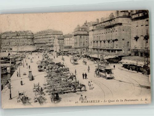 13000 Marseille Foto AK Le Quai de la Fraternite Straße Gasthaus