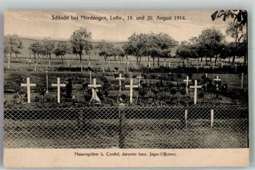 57340 Morhange Mörchingen 1916 Foto AK Feldpost WK I Landwehr Inf.Rgt. Nr, 81 Massengräber Conthil