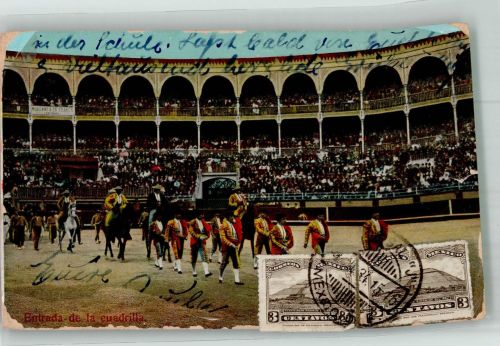Mexiko City 1934 Foto AK Stierkampf- Arena Marke bildseitig Ort handschriftlich