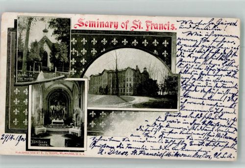 Milwaukee 1900 Foto AK Kirche Seminary of St. Francis